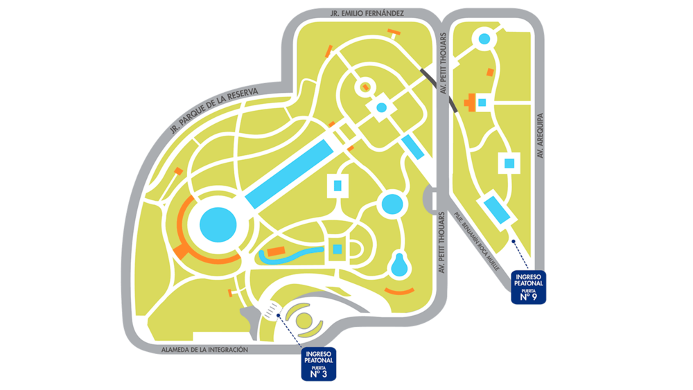 Map of the Magic Water Circuit in Lima